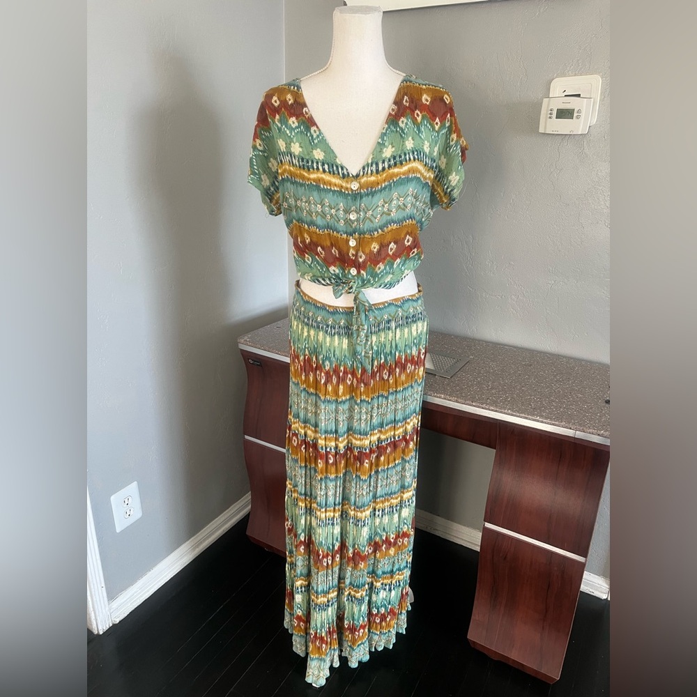 Phool Maxi Skirt set Sz M  Floral